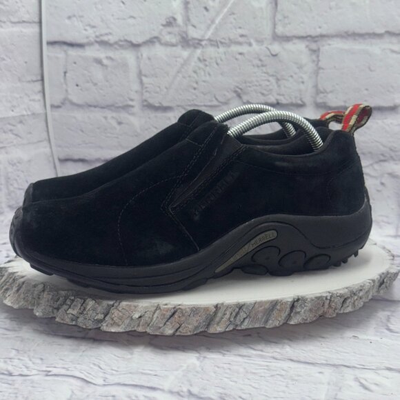 Merrell Jungle Moc Wide Mens Size 9W Black Suede Slip On Walking Hiking Shoes - Picture 3 of 11